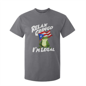 Funny Relax Gringo I Am Legal T Shirt For Kid Puerto Rico Flag Coqui Frog TS11 Charcoal Print Your Wear