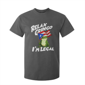 Funny Relax Gringo I Am Legal T Shirt For Kid Puerto Rico Flag Coqui Frog TS11 Dark Heather Print Your Wear