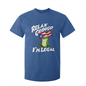 Funny Relax Gringo I Am Legal T Shirt For Kid Puerto Rico Flag Coqui Frog TS11 Royal Blue Print Your Wear