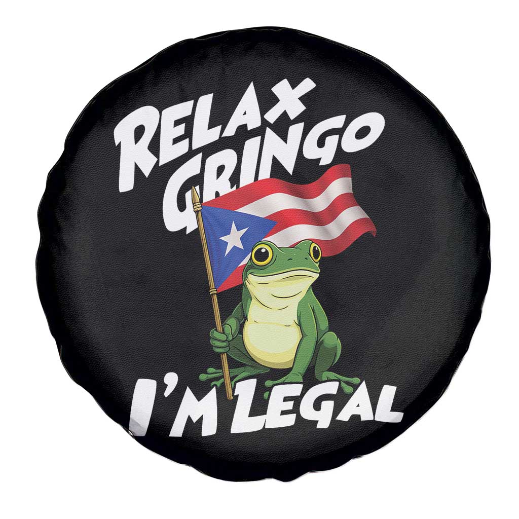 Funny Relax Gringo I Am Legal Spare Tire Cover Puerto Rico Flag Coqui Frog TS11 Print Your Wear