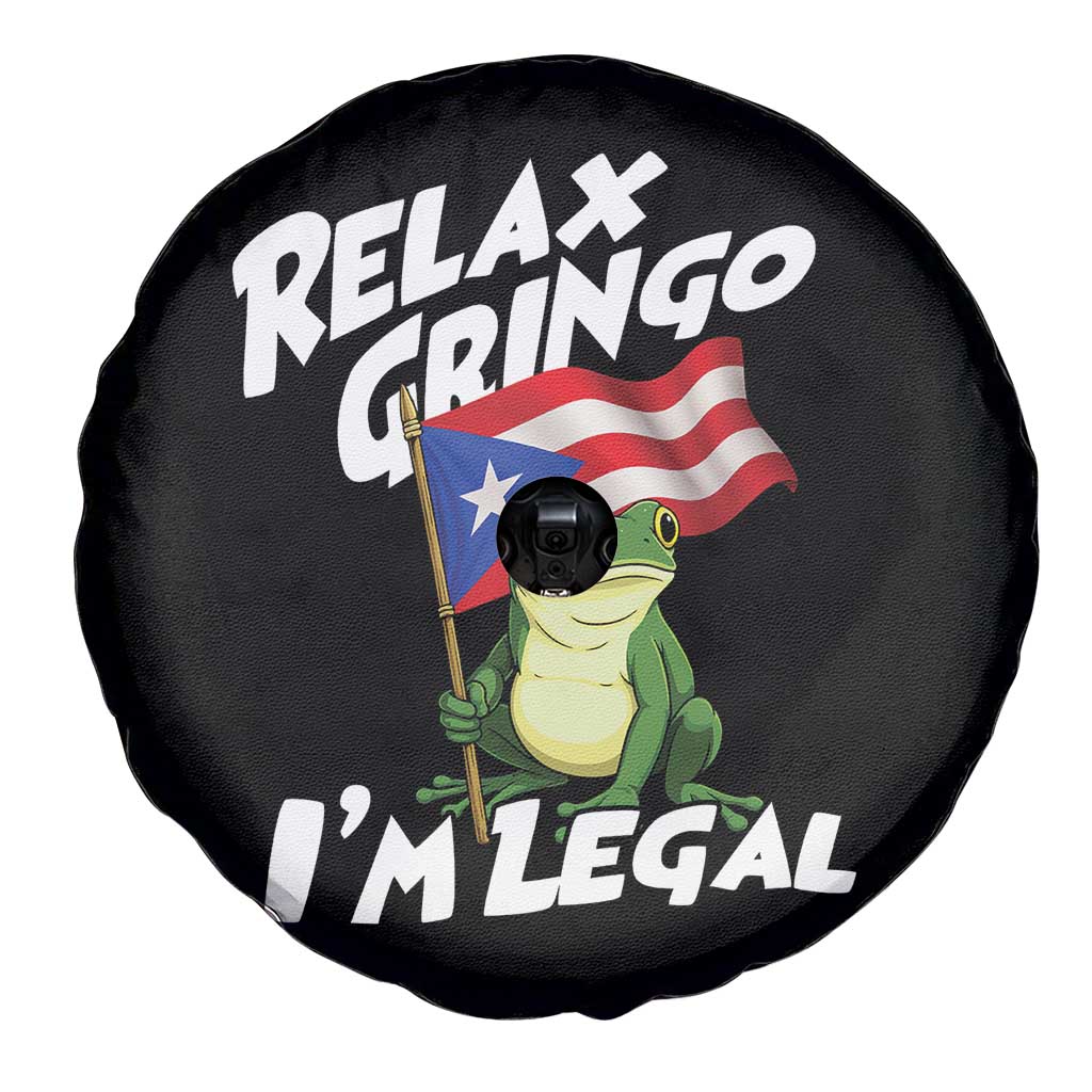 Funny Relax Gringo I Am Legal Spare Tire Cover Puerto Rico Flag Coqui Frog TS11 Print Your Wear
