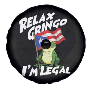 Funny Relax Gringo I Am Legal Spare Tire Cover Puerto Rico Flag Coqui Frog TS11 Print Your Wear