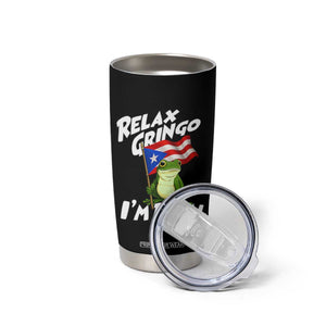 Funny Relax Gringo I Am Legal Tumbler Cup Puerto Rico Flag Coqui Frog TS11 Print Your Wear