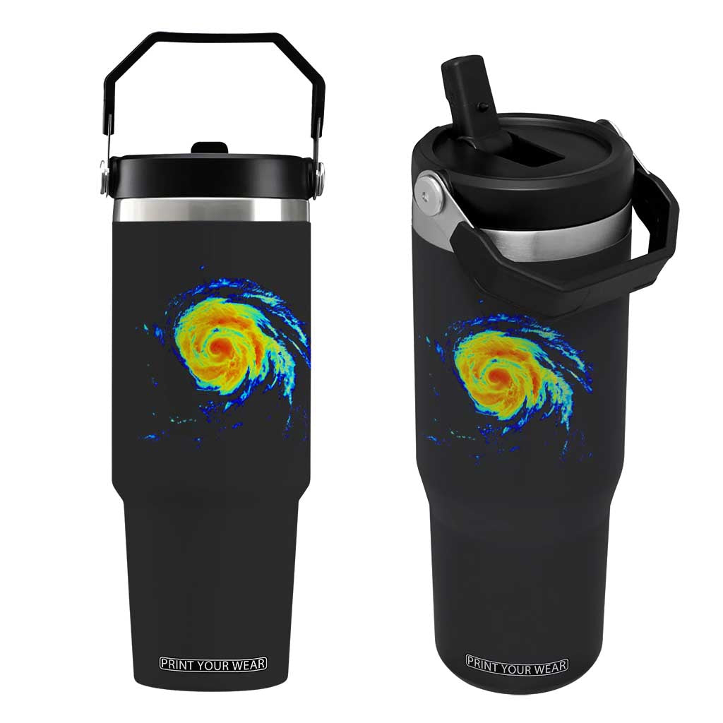 Hurricane Erin Flip Straw Tumbler Meteorologist Weather Radar Storm Chasing TS11 One Size: 30 oz Black Print Your Wear