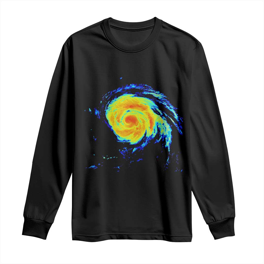 Hurricane Erin Long Sleeve Shirt Meteorologist Weather Radar Storm Chasing TS11 Black Print Your Wear