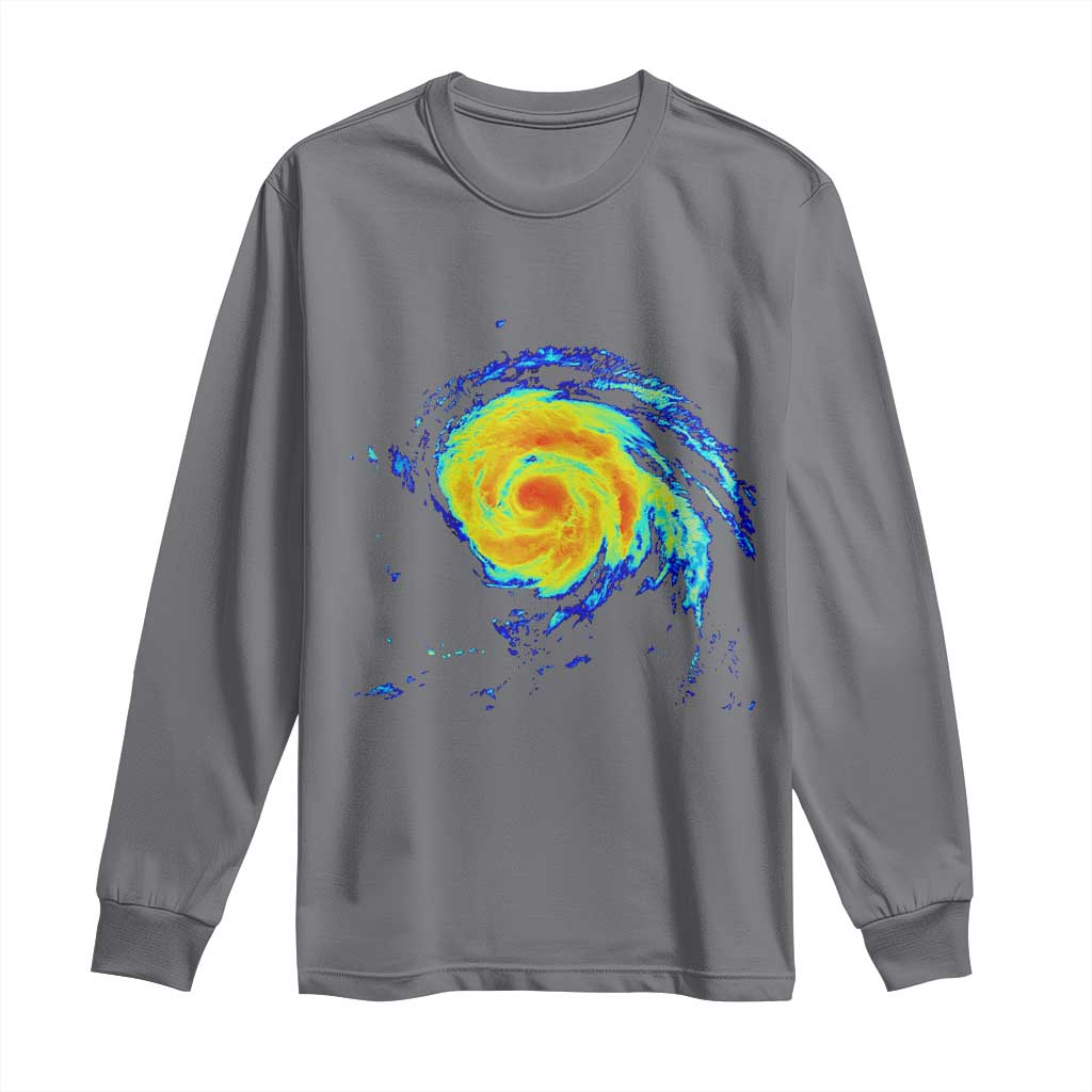 Hurricane Erin Long Sleeve Shirt Meteorologist Weather Radar Storm Chasing TS11 Charcoal Print Your Wear