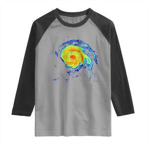 Hurricane Erin Raglan Shirt Meteorologist Weather Radar Storm Chasing TS11 Sport Gray Black Print Your Wear