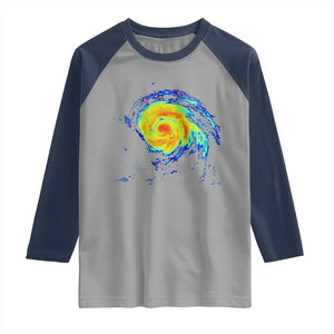 Hurricane Erin Raglan Shirt Meteorologist Weather Radar Storm Chasing TS11 Sport Gray Navy Print Your Wear