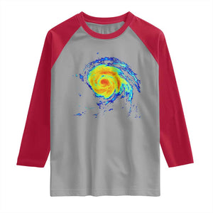 Hurricane Erin Raglan Shirt Meteorologist Weather Radar Storm Chasing TS11 Sport Gray Red Print Your Wear