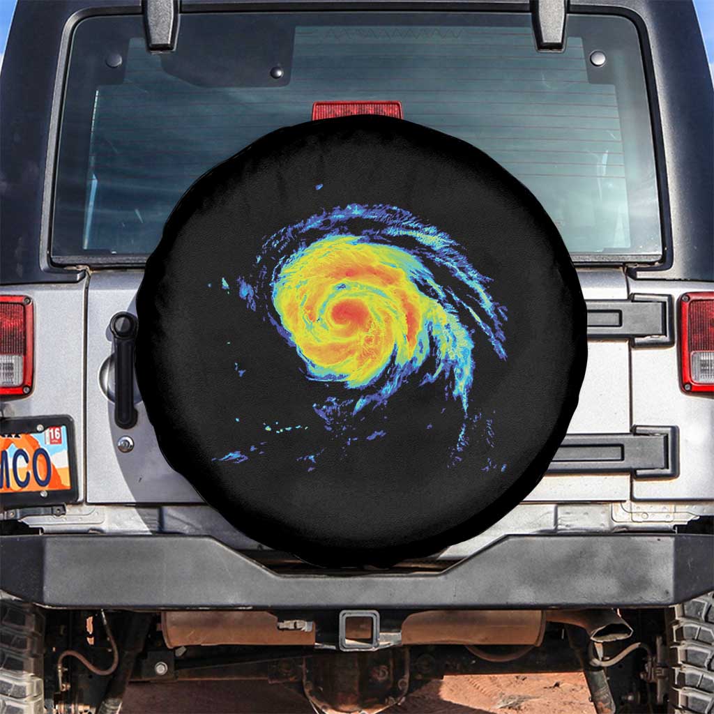Hurricane Erin Spare Tire Cover Meteorologist Weather Radar Storm Chasing TS11 No hole Black Print Your Wear