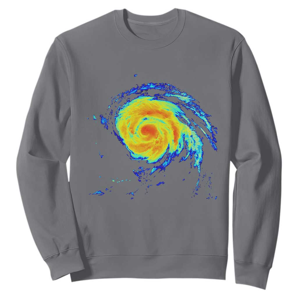 Hurricane Erin Sweatshirt Meteorologist Weather Radar Storm Chasing TS11 Charcoal Print Your Wear
