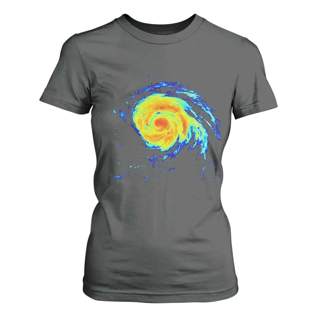 Hurricane Erin T Shirt For Women Meteorologist Weather Radar Storm Chasing TS11 Dark Heather Print Your Wear
