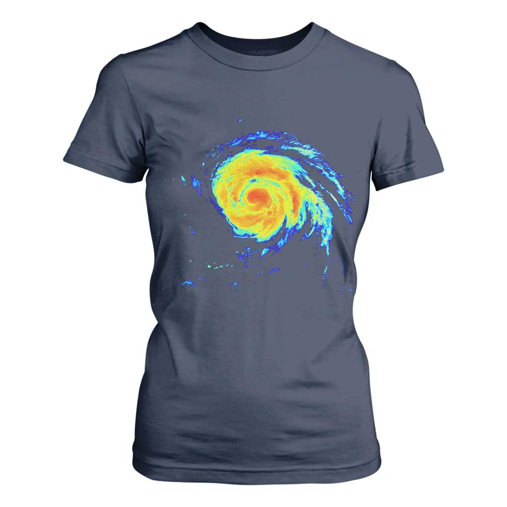 Hurricane Erin T Shirt For Women Meteorologist Weather Radar Storm Chasing TS11 Navy Print Your Wear
