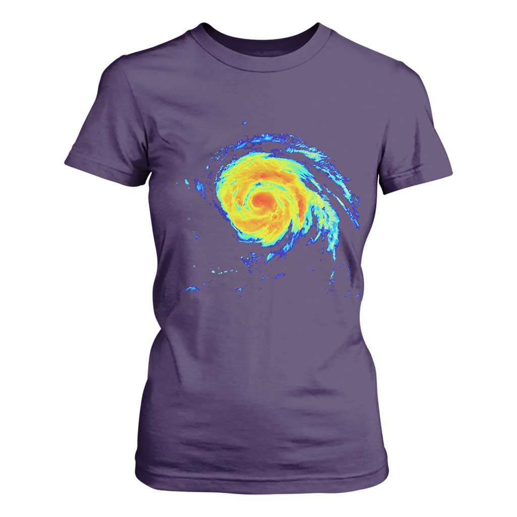 Hurricane Erin T Shirt For Women Meteorologist Weather Radar Storm Chasing TS11 Purple Print Your Wear