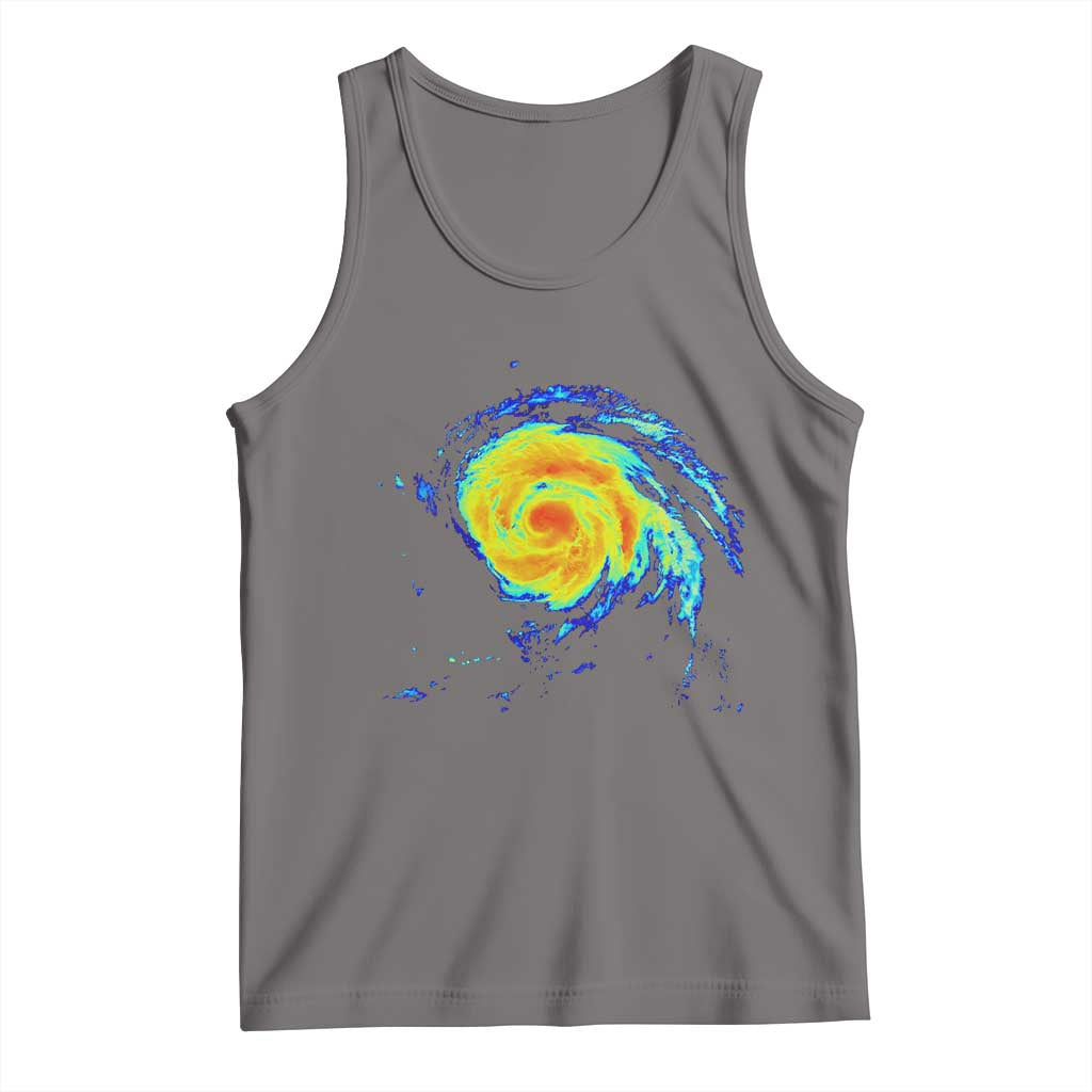 Hurricane Erin Tank Top Meteorologist Weather Radar Storm Chasing TS11 Deep Heather Print Your Wear