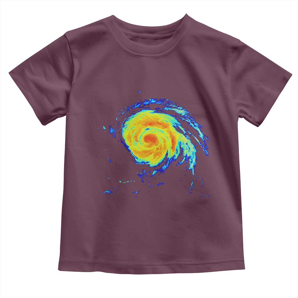 Hurricane Erin Toddler T Shirt Meteorologist Weather Radar Storm Chasing TS11 Maroon Print Your Wear