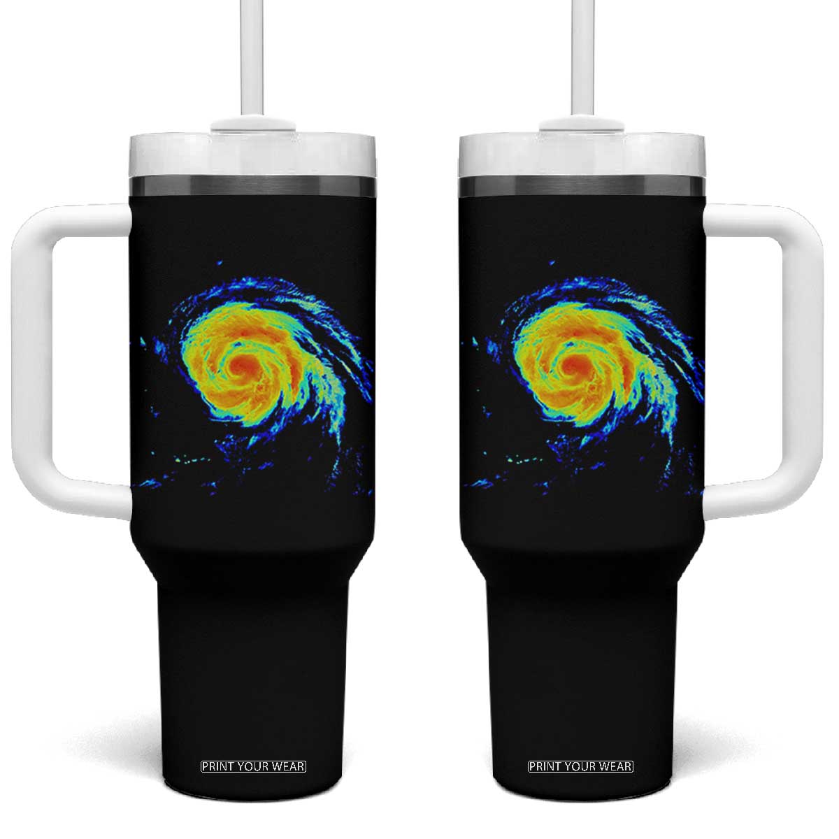 Hurricane Erin Tumbler With Handle Meteorologist Weather Radar Storm Chasing TS11 One Size: 40 oz Black Print Your Wear