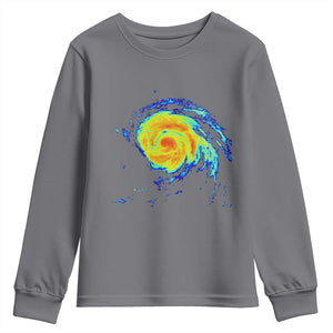 Hurricane Erin Youth Sweatshirt Meteorologist Weather Radar Storm Chasing TS11 Charcoal Print Your Wear