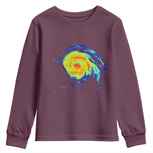 Hurricane Erin Youth Sweatshirt Meteorologist Weather Radar Storm Chasing TS11 Maroon Print Your Wear