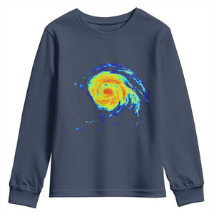Hurricane Erin Youth Sweatshirt Meteorologist Weather Radar Storm Chasing TS11 Navy Print Your Wear