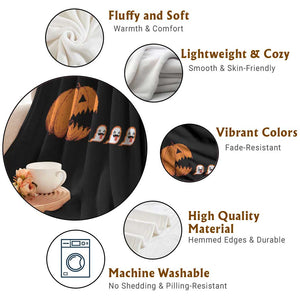 Funny Halloween Gamer Video Gaming Pumpkin Ghost Throw Blanket TS11 Print Your Wear