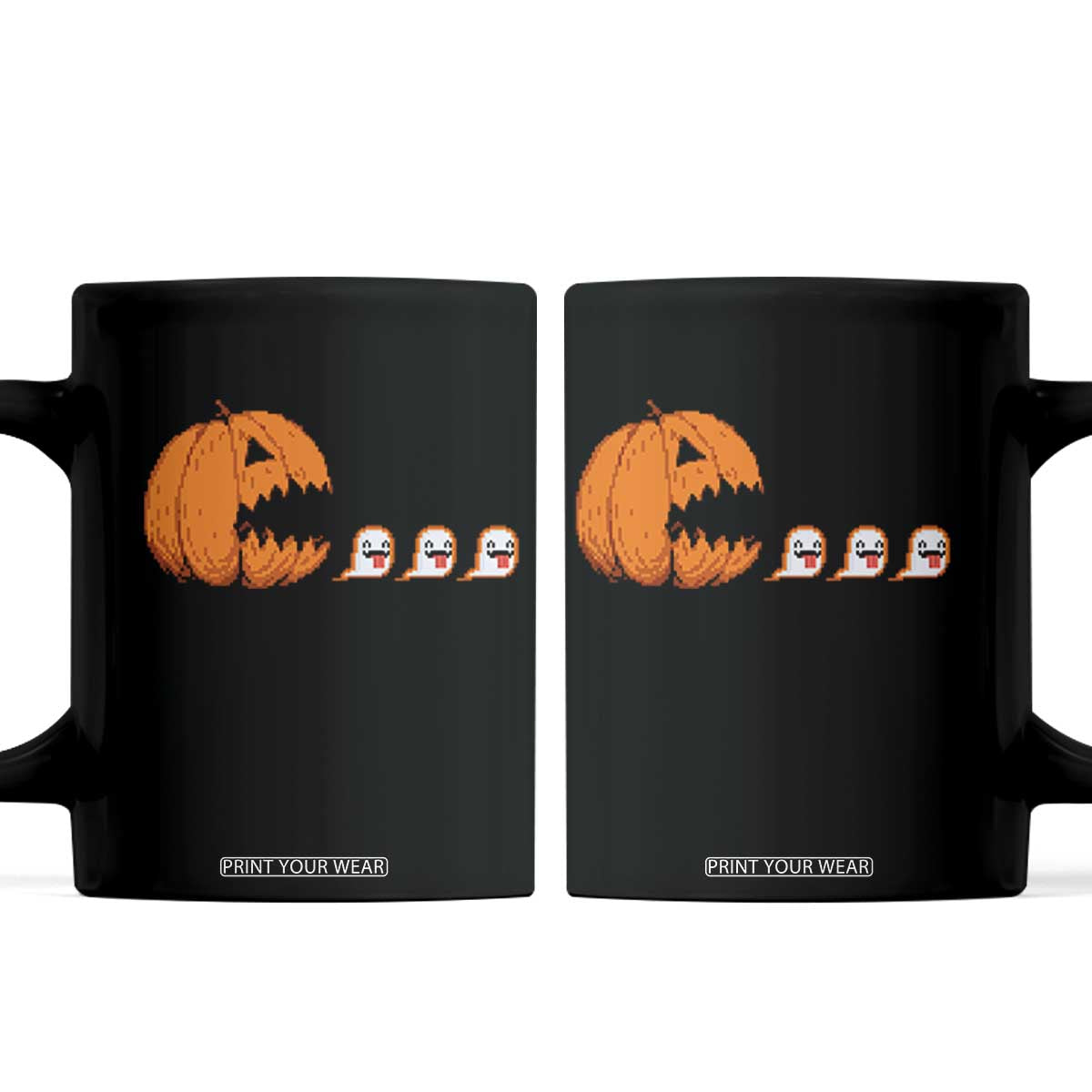 Funny Halloween Gamer Video Gaming Pumpkin Ghost Coffee Mug TS11 Black Print Your Wear