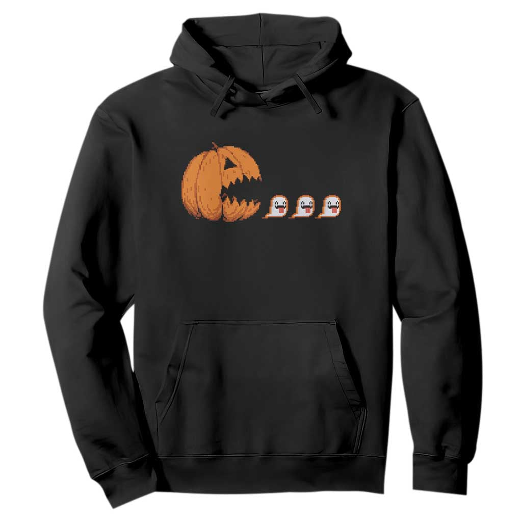 Funny Halloween Gamer Video Gaming Pumpkin Ghost Hoodie TS11 Black Print Your Wear