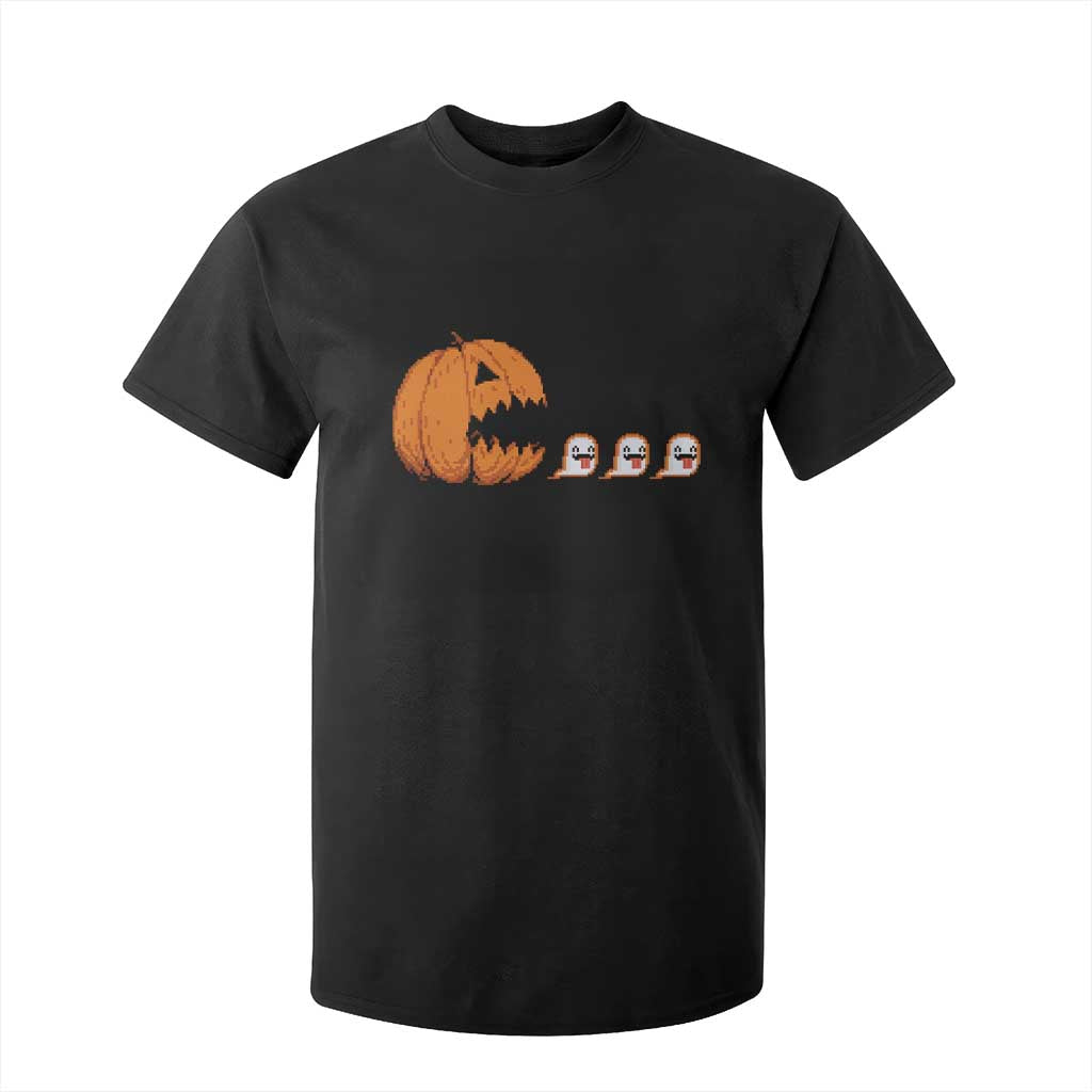 Funny Halloween Gamer Video Gaming Pumpkin Ghost T Shirt For Kid TS11 Black Print Your Wear