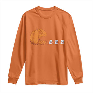 Funny Halloween Gamer Video Gaming Pumpkin Ghost Long Sleeve Shirt TS11 Orange Print Your Wear