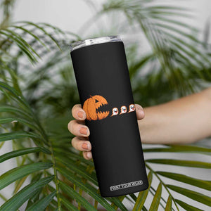 Funny Halloween Gamer Video Gaming Pumpkin Ghost Skinny Tumbler TS11 Print Your Wear