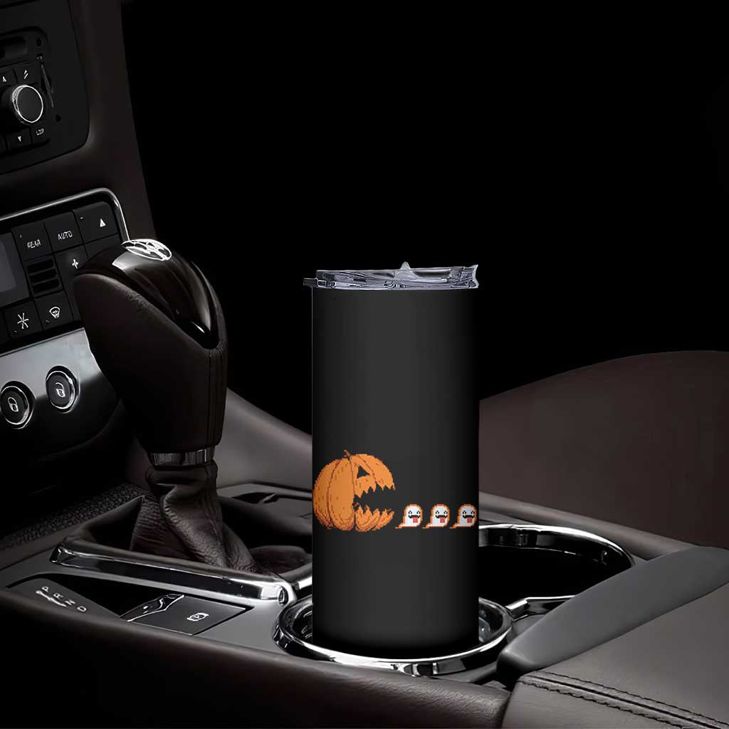 Funny Halloween Gamer Video Gaming Pumpkin Ghost Skinny Tumbler TS11 Print Your Wear