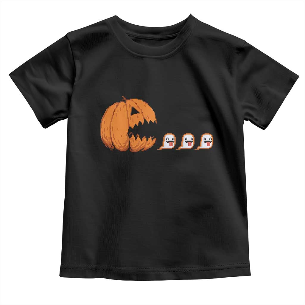 Funny Halloween Gamer Video Gaming Pumpkin Ghost Toddler T Shirt TS11 Black Print Your Wear