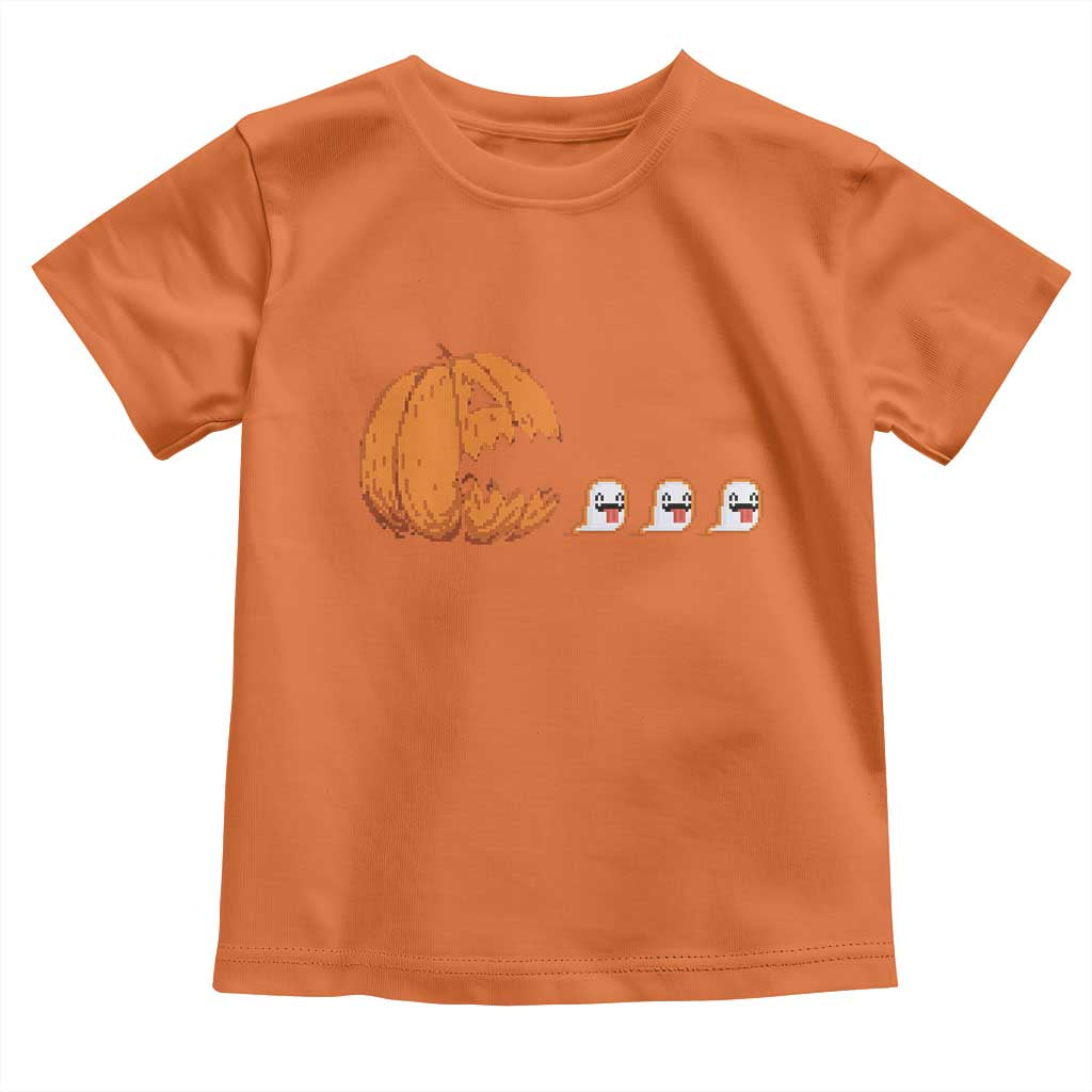 Funny Halloween Gamer Video Gaming Pumpkin Ghost Toddler T Shirt TS11 Orange Print Your Wear
