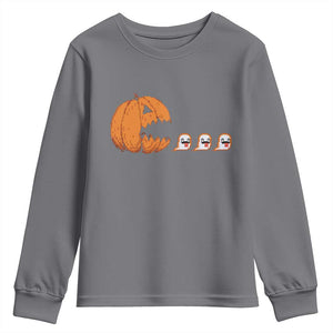Funny Halloween Gamer Video Gaming Pumpkin Ghost Youth Sweatshirt TS11 Charcoal Print Your Wear