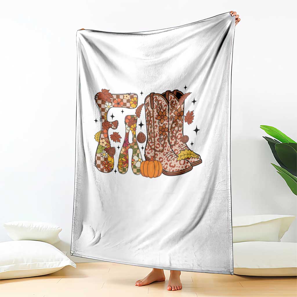 Cowboy Fall Season Thanksgiving Western Boots Pumpkin Throw Blanket TS11 Print Your Wear