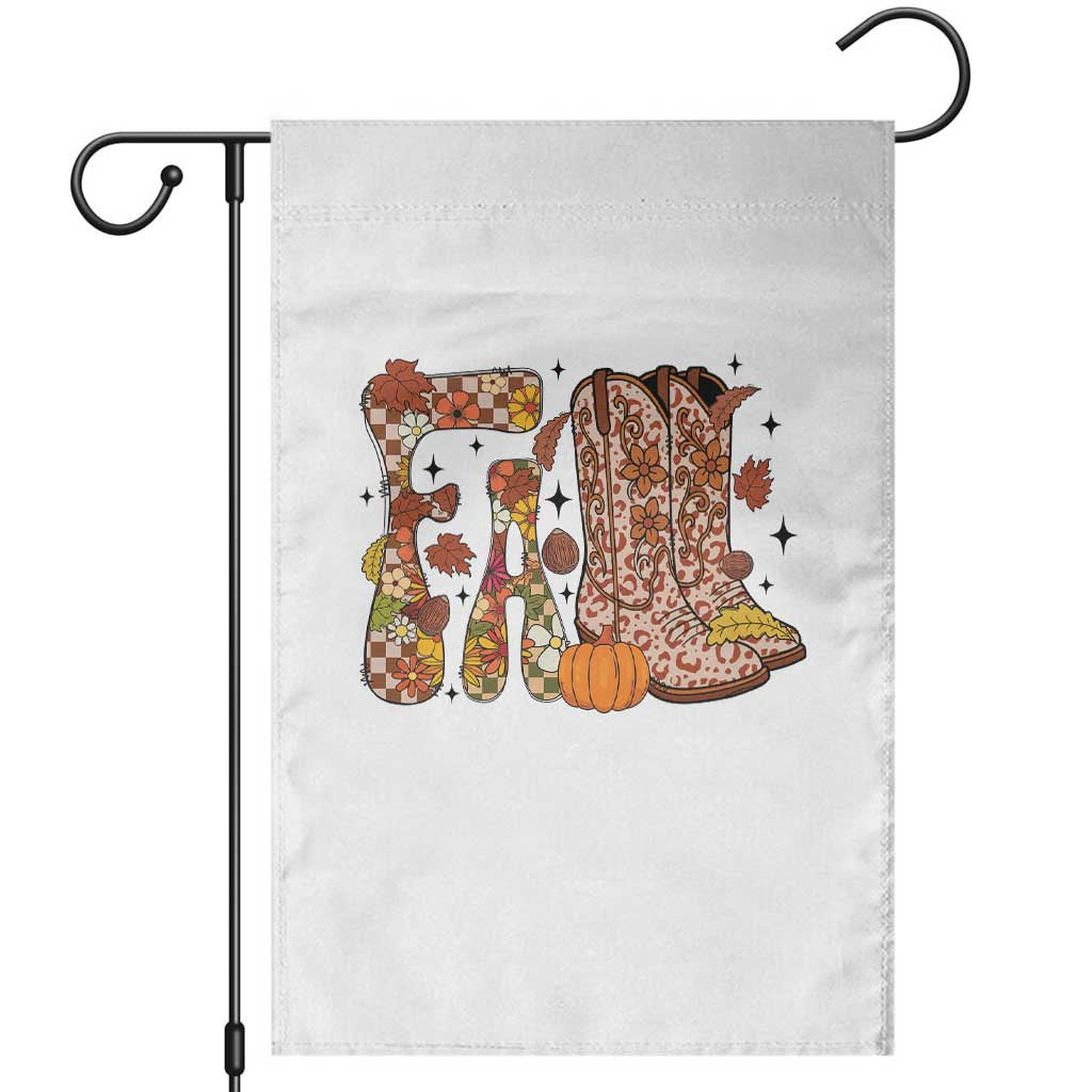 Cowboy Fall Season Thanksgiving Western Boots Pumpkin Garden Flag TS11 White Print Your Wear