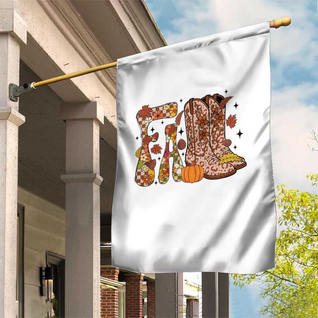 Cowboy Fall Season Thanksgiving Western Boots Pumpkin Garden Flag TS11 Print Your Wear