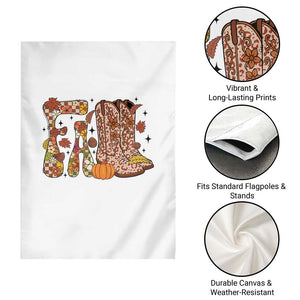Cowboy Fall Season Thanksgiving Western Boots Pumpkin Garden Flag TS11 Print Your Wear
