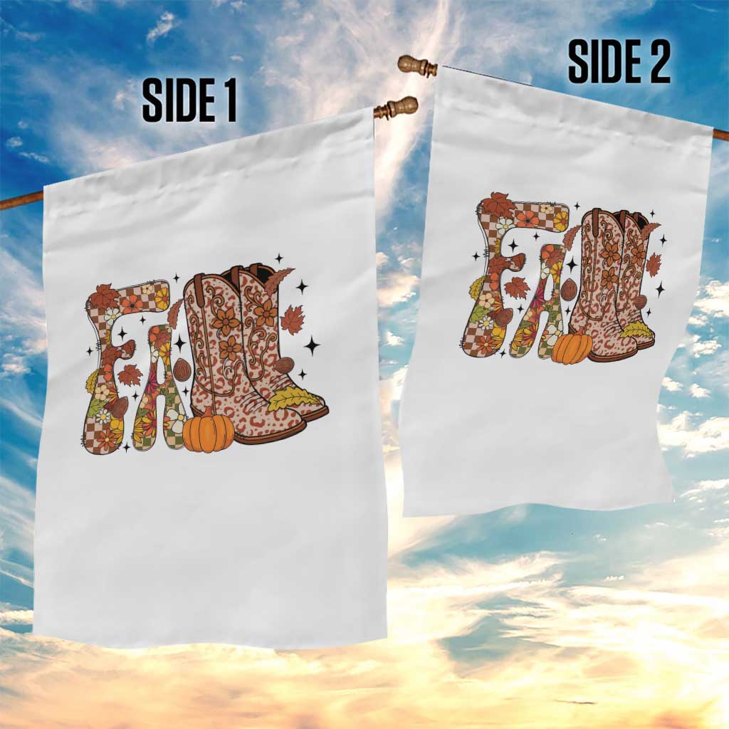 Cowboy Fall Season Thanksgiving Western Boots Pumpkin Garden Flag TS11 Print Your Wear