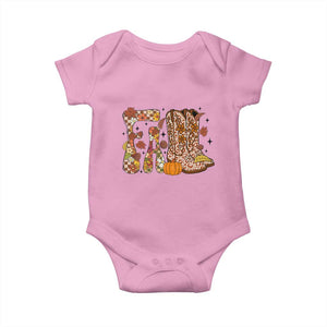 Cowboy Fall Season Thanksgiving Western Boots Pumpkin Baby Onesie TS11 Light Pink Print Your Wear
