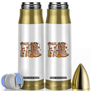 Cowboy Fall Season Thanksgiving Western Boots Pumpkin Bullet Tumbler TS11 White Print Your Wear