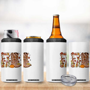 Cowboy Fall Season Thanksgiving Western Boots Pumpkin 4 in 1 Can Cooler Tumbler TS11 Print Your Wear