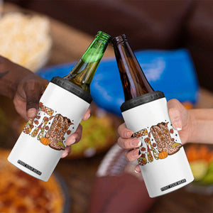 Cowboy Fall Season Thanksgiving Western Boots Pumpkin 4 in 1 Can Cooler Tumbler TS11 Print Your Wear