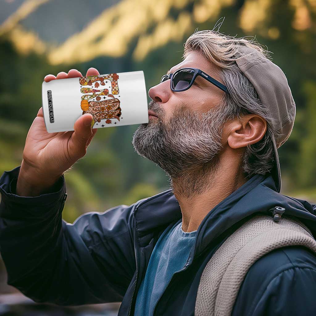 Cowboy Fall Season Thanksgiving Western Boots Pumpkin 4 in 1 Can Cooler Tumbler TS11 Print Your Wear