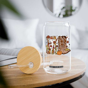 Cowboy Fall Season Thanksgiving Western Boots Pumpkin Glass Can TS11 Print Your Wear