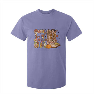 Cowboy Fall Season Thanksgiving Western Boots Pumpkin T Shirt For Kid TS11 Violet Print Your Wear