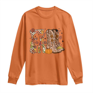 Cowboy Fall Season Thanksgiving Western Boots Pumpkin Long Sleeve Shirt TS11 Orange Print Your Wear