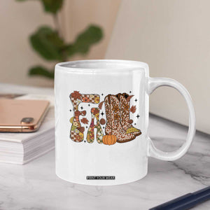 Cowboy Fall Season Thanksgiving Western Boots Pumpkin Coffee Mug TS11 Print Your Wear