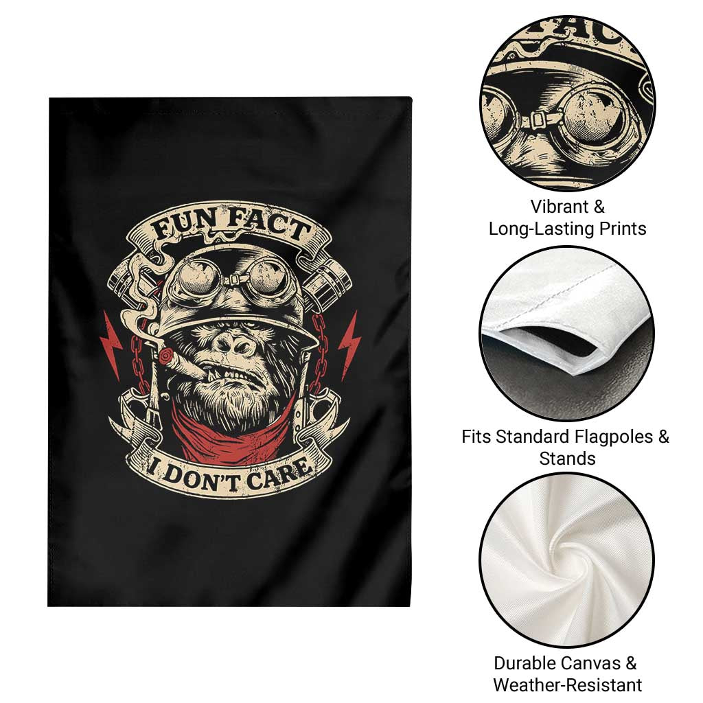 Fun Fact I Dont Care Garden Flag Funny Smoking Gorilla Sarcastic TS11 Print Your Wear