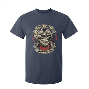 Fun Fact I Dont Care T Shirt For Kid Funny Smoking Gorilla Sarcastic TS11 Navy Print Your Wear